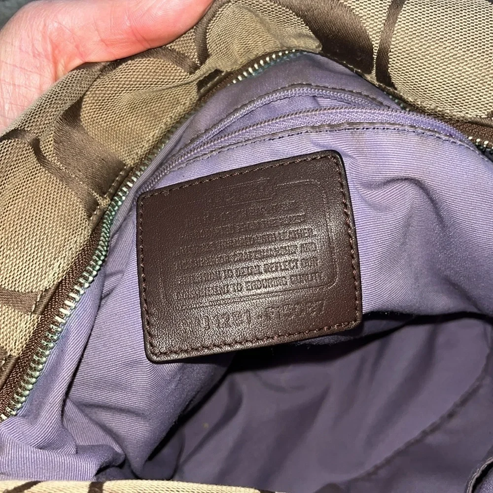 Coach brown monogram C vintage crossbody bag